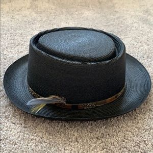 Pork pie hat with feather Miller Hats